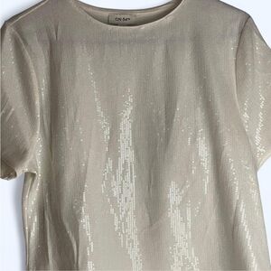 ON 34th NEW White Sequin Top